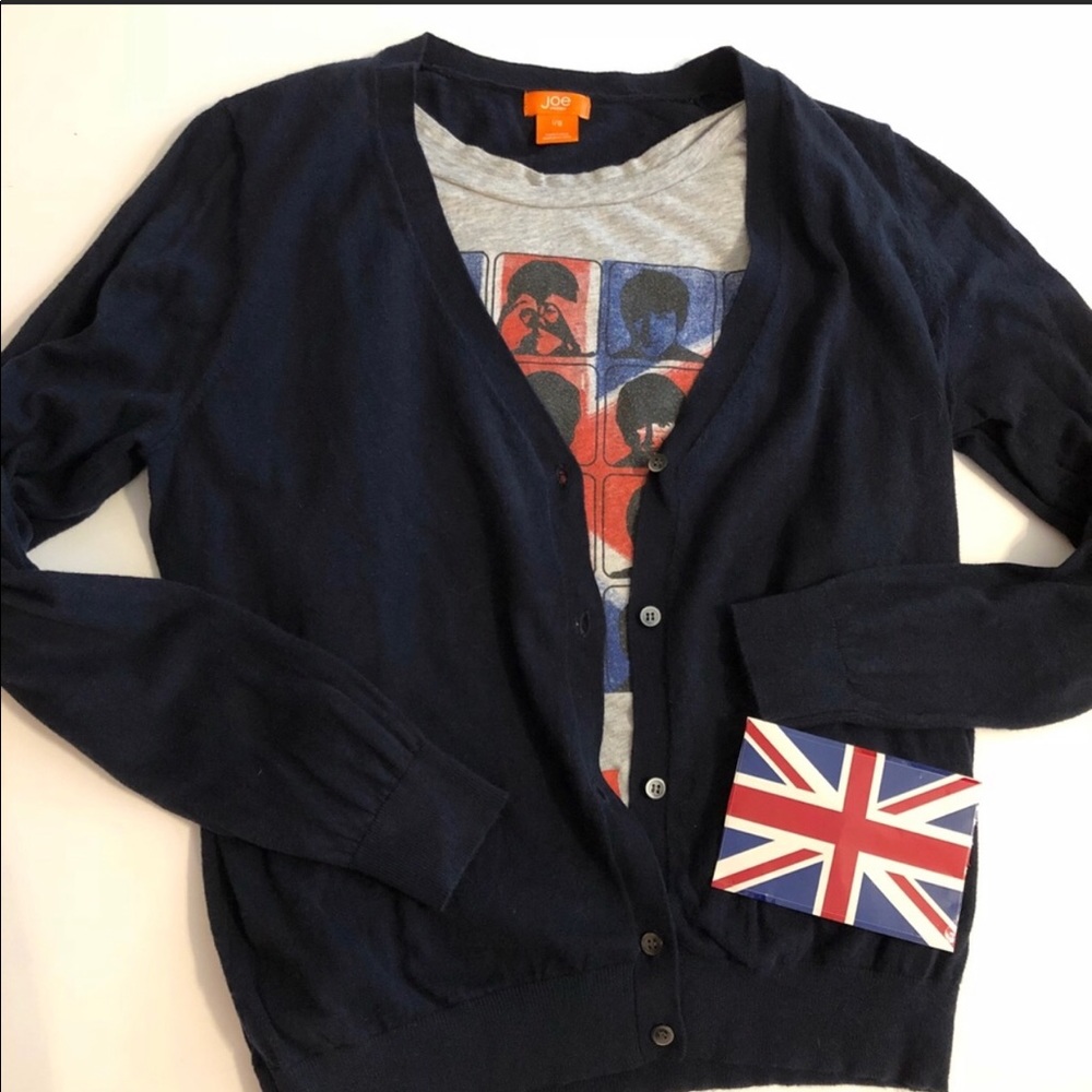 Joe Fresh Cotton/Wool Navy Classic Cardigan